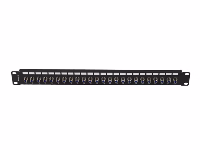 PATCHPANEL 24 PORT 1U F-TYP KONTAKT SVART LANBERG
