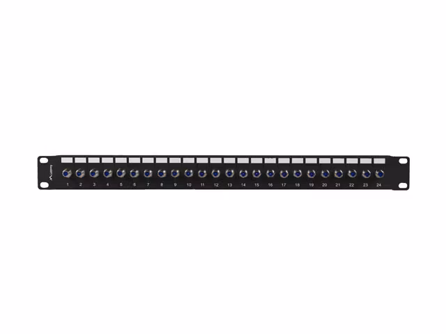 PATCHPANEL 24 PORT 1U F-TYP KONTAKT SVART LANBERG