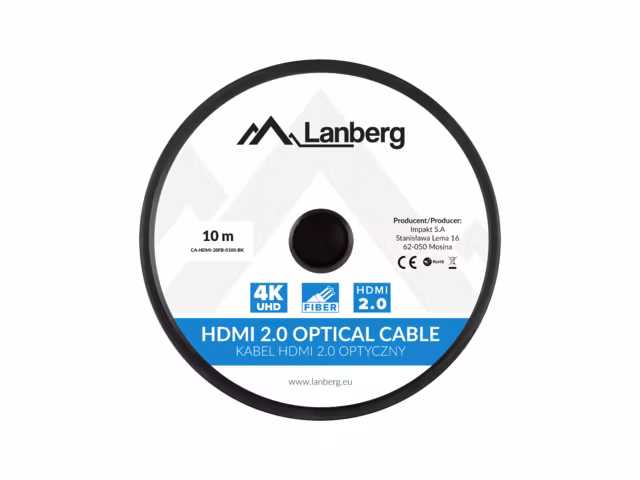 HDMI M/M V2.0 KABEL 10M OPTISK SVART AOC LANBERG