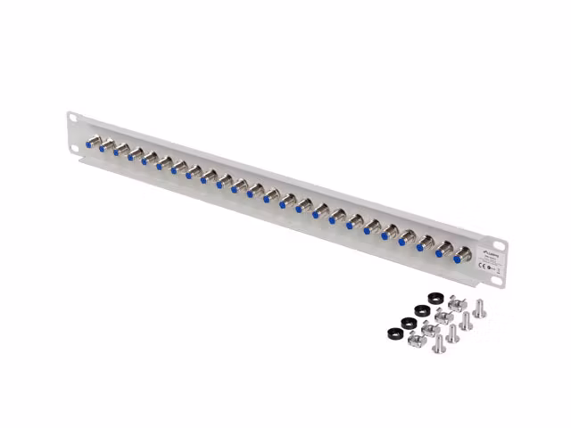 PATCHPANEL 24 PORTAR 1U F-TYP KONTAKT GRÅ LANBERG