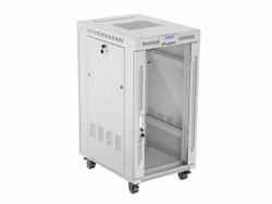 RACKSKÅP 19" FRISTÅENDE 22U/600X800 (FLAT PACK) MED GLASDÖRR LCD GRÅ LANBERG V2