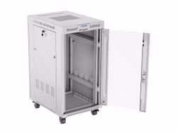 RACKSKÅP 19" FRISTÅENDE 22U/600X800 (FLAT PACK) MED GLASDÖRR LCD GRÅ LANBERG V2