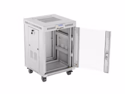 RACKSKÅP 19" FRISTÅENDE 15U/600X600 (FLAT PACK) MED GLASDÖRR LCD GRÅ LANBERG V2