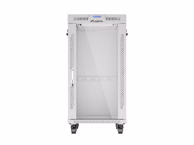 RACKSKÅP 19" FRISTÅENDE 22U/600X800 (FLAT PACK) MED GLASDÖRR LCD GRÅ LANBERG V2