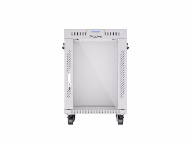 RACKSKÅP 19" FRISTÅENDE 15U/600X600 (FLAT PACK) MED GLASDÖRR LCD GRÅ LANBERG V2