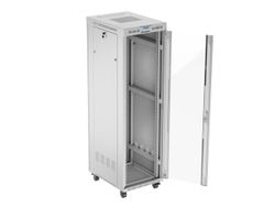 RACKSKÅP 19" FRISTÅENDE 42U/600X800 (FLAT PACK) MED GLASDÖRR LCD GRÅ LANBERG V2