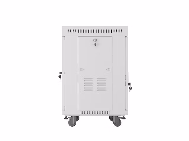 RACKSKÅP 19" FRISTÅENDE 15U/600X600 (FLAT PACK) MED GLASDÖRR LCD GRÅ LANBERG V2