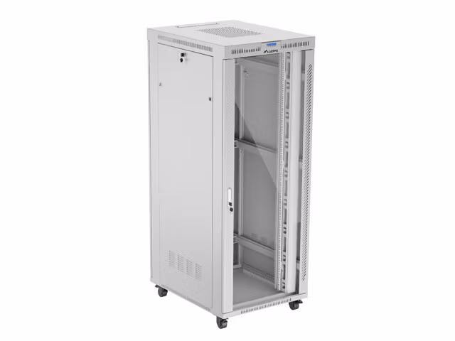 RACKSKÅP 19" FRISTÅENDE 42U/800X1000 (FLAT PACK) MED GLASDÖRR LCD GRÅ LANBERG V2