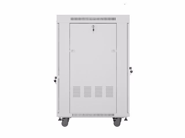 RACKSKÅP 19" FRISTÅENDE 22U/600X800 (FLAT PACK) MED GLASDÖRR LCD GRÅ LANBERG V2