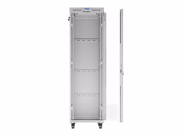 RACKSKÅP 19" FRISTÅENDE 42U/600X800 (FLAT PACK) MED GLASDÖRR LCD GRÅ LANBERG V2