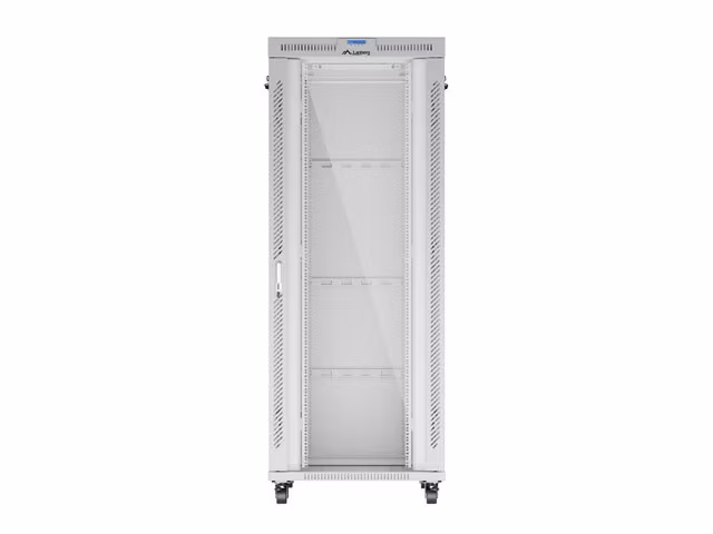 RACKSKÅP 19" FRISTÅENDE 42U/800X1000 (FLAT PACK) MED GLASDÖRR LCD GRÅ LANBERG V2
