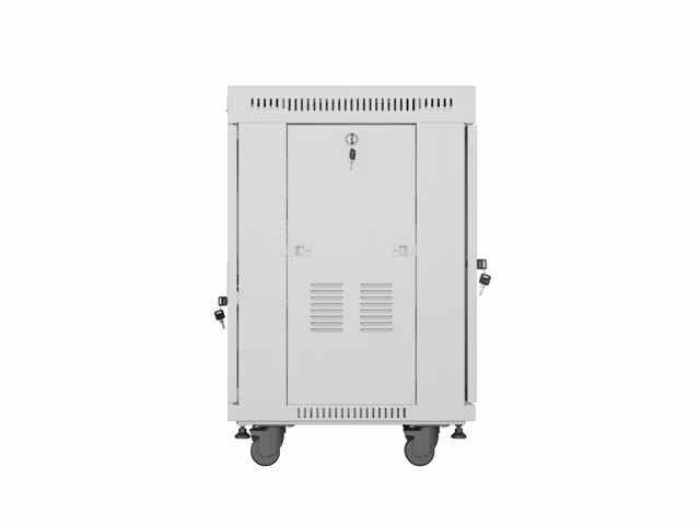 RACKSKÅP 19" FRISTÅENDE 15U/600X600 (FLAT PACK) MED GLASDÖRR LCD GRÅ LANBERG V2
