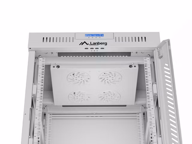 RACKSKÅP 19" FRISTÅENDE 15U/600X600 (FLAT PACK) MED GLASDÖRR LCD GRÅ LANBERG V2