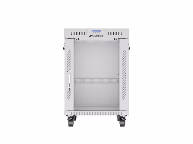 RACKSKÅP 19" FRISTÅENDE 15U/600X800 (FLAT PACK) MED GLASDÖRR LCD GRÅ LANBERG V2