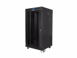 RACKSKÅP 19" FRISTÅENDE 22U/600X600 (FLAT PACK) MED GLASDÖRR LCD SVART LANBERG V2