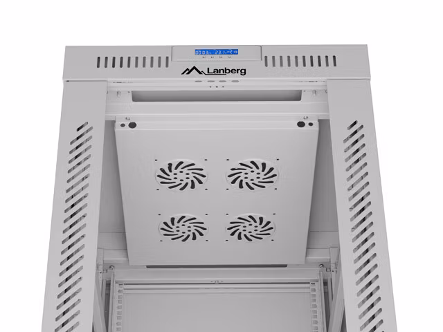 RACKSKÅP 19" FRISTÅENDE 42U/600X800 (FLAT PACK) MED GLASDÖRR LCD GRÅ LANBERG V2