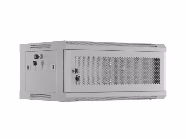 INSTALLATIONSRACK 19" 4U 600X450 GRÅ PERFORERAD DÖRR LANBERG (FLAT PACK)