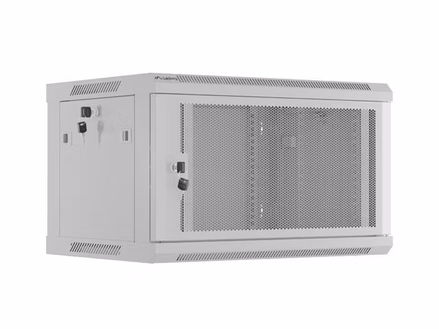 INSTALLATIONSRACK 19" 6U 600X450 GRÅ PERFORERAD DÖRR LANBERG (FLAT PACK)