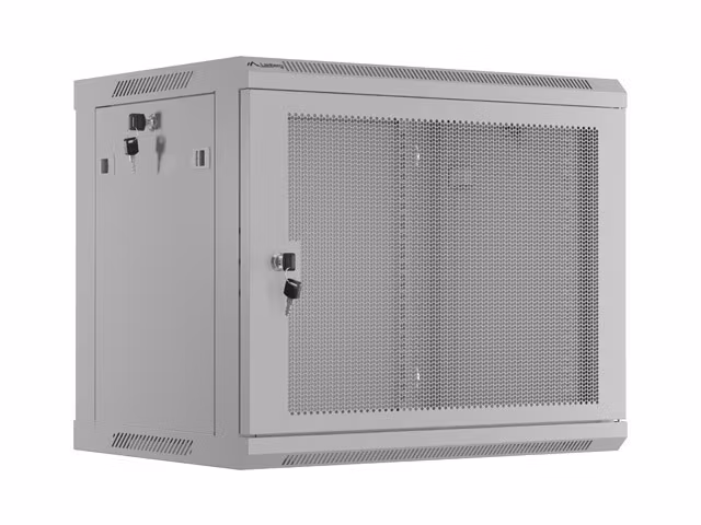INSTALLATIONSRACK 19" 9U 600X450 GRÅ PERFORERAD DÖRR LANBERG (FLAT PACK)
