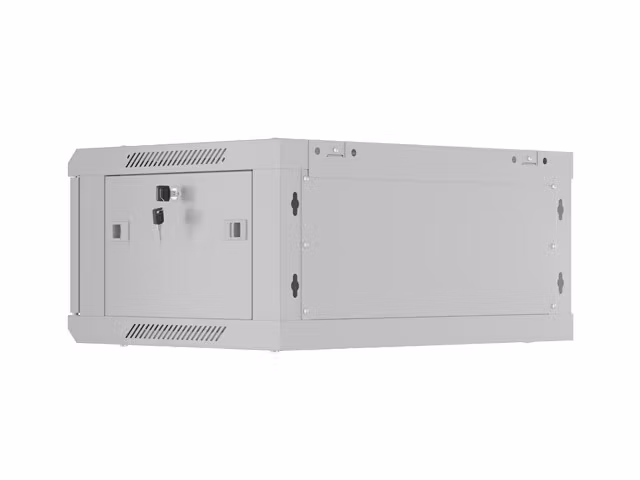 INSTALLATIONSRACK 19" 4U 600X450 GRÅ PERFORERAD DÖRR LANBERG (FLAT PACK)