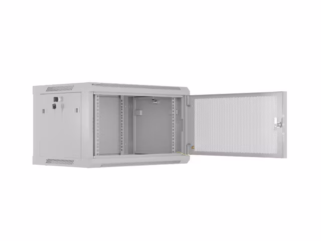 INSTALLATIONSRACK 19" 6U 600X450 GRÅ PERFORERAD DÖRR LANBERG (FLAT PACK)