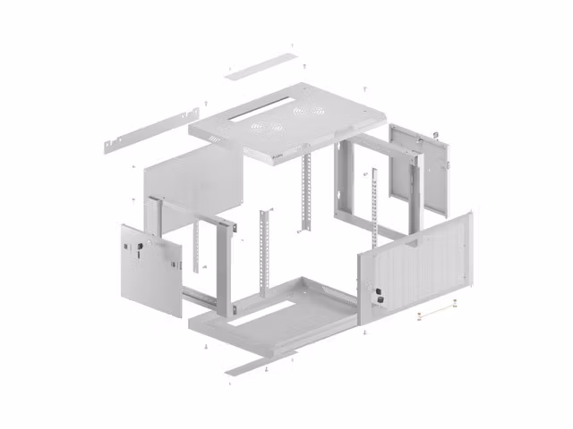 INSTALLATIONSRACK 19" 6U 600X450 GRÅ PERFORERAD DÖRR LANBERG (FLAT PACK)