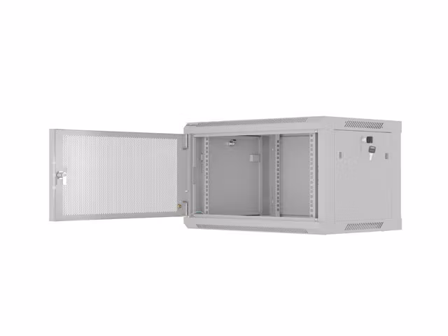 INSTALLATIONSRACK 19" 6U 600X450 GRÅ PERFORERAD DÖRR LANBERG (FLAT PACK)