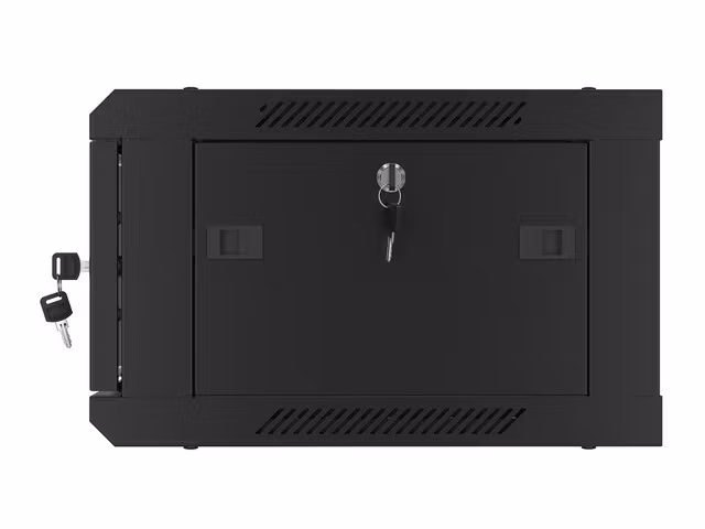RACKSKÅP 19" VÄGGMONTERAT 4U/600X450 (FLAT PACK) MED GLASDÖRR SVART LANBERG V2