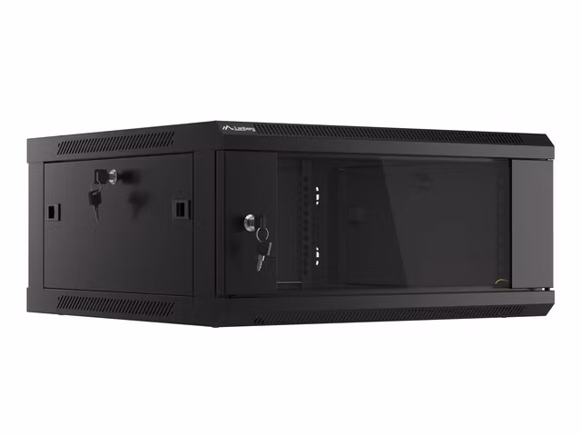 RACKSKÅP 19" VÄGGMONTERAT 4U/600X600 (FLAT PACK) V2 SVART LANBERG