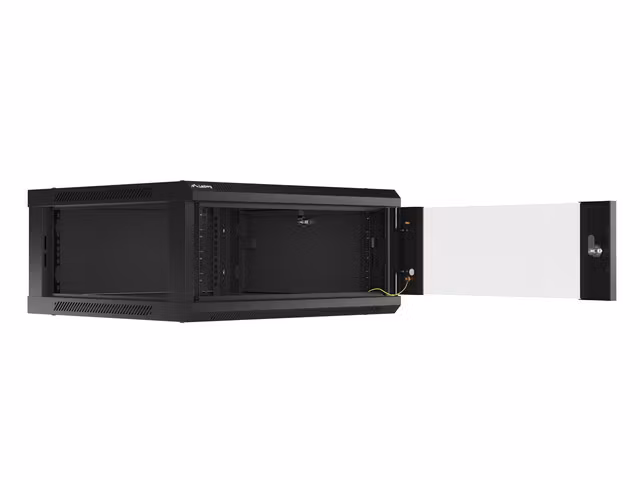 RACKSKÅP 19" VÄGGMONTERAT 4U/600X600 (FLAT PACK) V2 SVART LANBERG