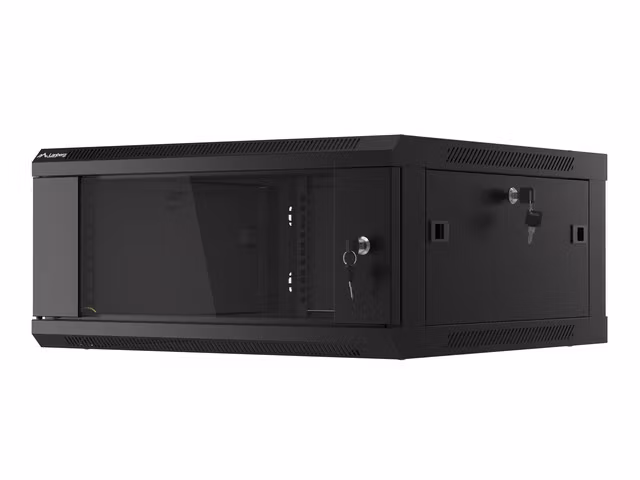 RACKSKÅP 19" VÄGGMONTERAT 4U/600X600 (FLAT PACK) V2 SVART LANBERG
