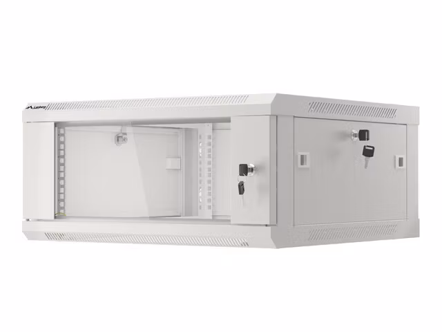 RACKSKÅP 19" VÄGGMONTERAT 4U/600X600 (FLAT PACK) V2 GRÅ LANBERG