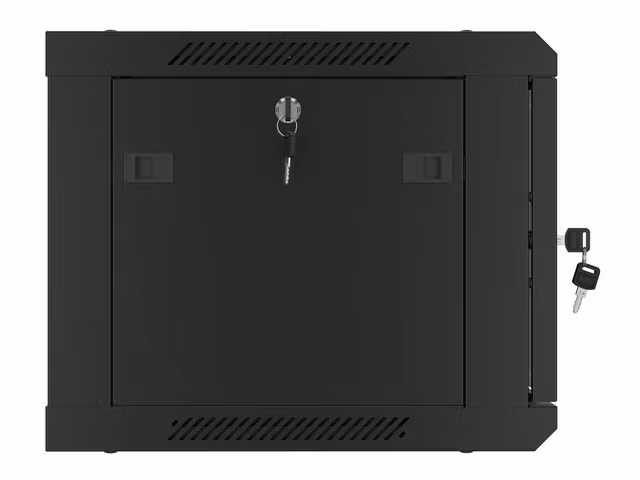 RACKSKÅP 19" VÄGGMONTERAT 6U/600X450 (FLAT PACK) MED GLASDÖRR SVART LANBERG V2