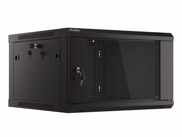 RACKSKÅP 19" VÄGGMONTERAT 6U/600X600 (FLAT PACK) SVART LANBERG V2