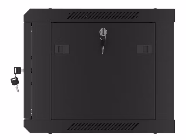 RACKSKÅP 19" VÄGGMONTERAT 6U/600X450 (FLAT PACK) MED GLASDÖRR SVART LANBERG V2