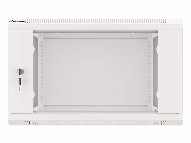 RACKSKÅP 19" VÄGGMONTERAT 6U/600X600 (FLAT PACK) MED GLASDÖRR GRÅ LANBERG V2