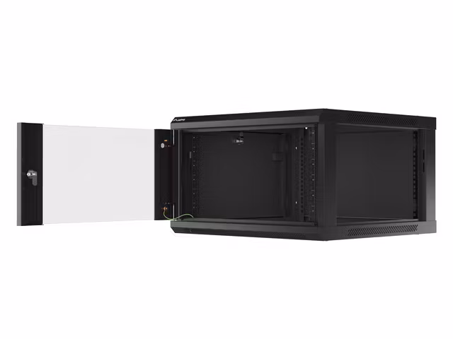 RACKSKÅP 19" VÄGGMONTERAT 6U/600X600 (FLAT PACK) SVART LANBERG V2