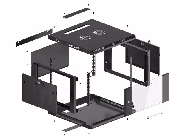 RACKSKÅP 19" VÄGGMONTERAT 6U/600X600 (FLAT PACK) SVART LANBERG V2