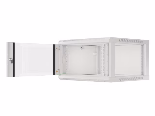 RACKSKÅP 19" VÄGGMONTERAT 6U/600X600 (FLAT PACK) MED GLASDÖRR GRÅ LANBERG V2