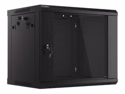RACKSKÅP 19" VÄGGMONTERAT 9U/600X450 (FLAT PACK) V2 SVART LANBERG