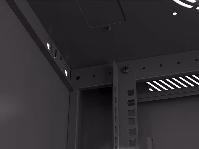 RACKSKÅP 19" VÄGGMONTERAT 9U/600X450 (FLAT PACK) V2 SVART LANBERG