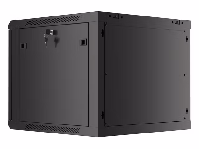 RACKSKÅP 19" VÄGGMONTERAT 9U/600X600 (FLAT PACK) V2 SVART LANBERG