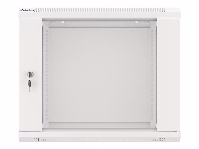 RACKSKÅP 19" VÄGGMONTERAT 9U/600X450 (FLAT PACK) MED GLASDÖRR GRÅ LANBERG V2