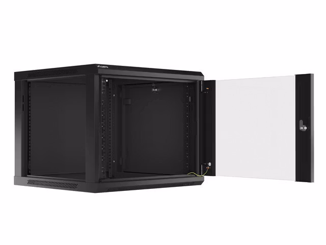 RACKSKÅP 19" VÄGGMONTERAT 9U/600X600 (FLAT PACK) V2 SVART LANBERG