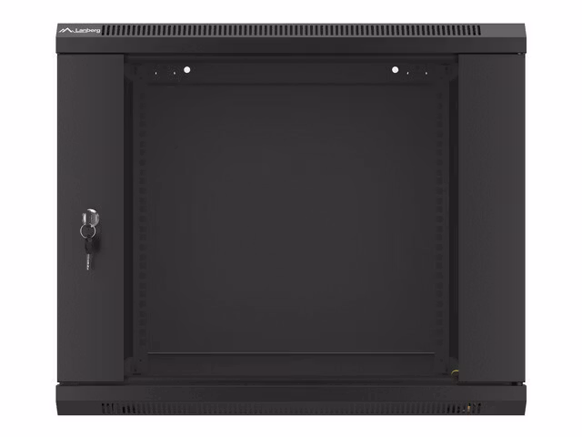 RACKSKÅP 19" VÄGGMONTERAT 9U/600X600 (FLAT PACK) V2 SVART LANBERG