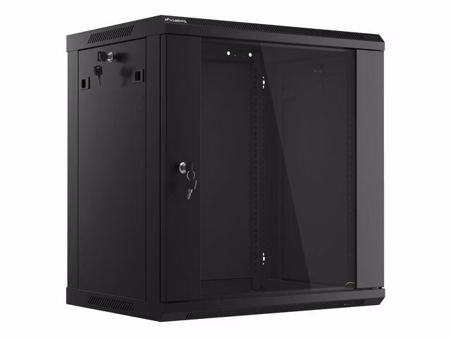 RACKSKÅP 19" VÄGGMONTERAT 12U/600X450 (FLAT PACK) SVART LANBERG V2
