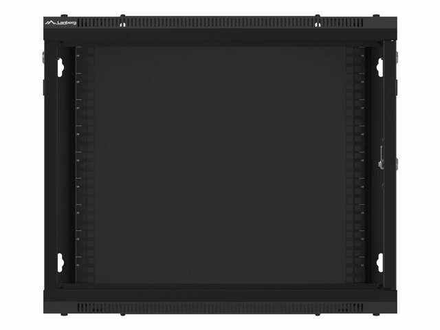 RACKSKÅP 19" VÄGGMONTERAT 9U/600X600 (FLAT PACK) V2 SVART LANBERG