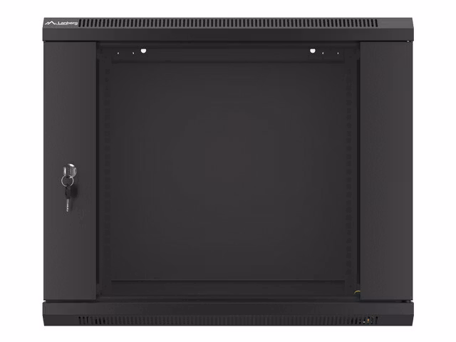 RACKSKÅP 19" VÄGGMONTERAT 9U/600X450 (FLAT PACK) V2 SVART LANBERG