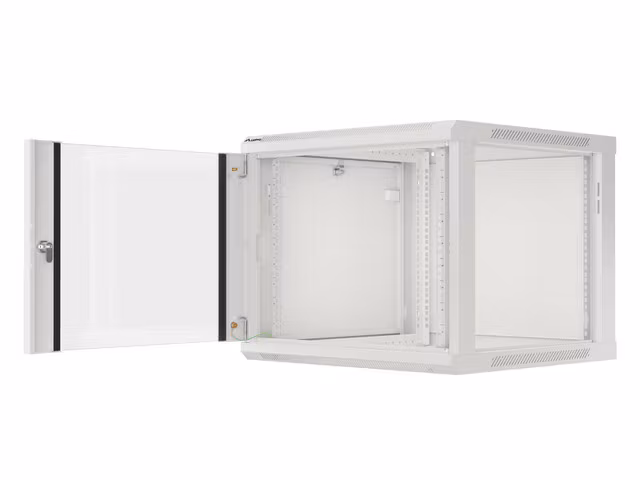 RACKSKÅP 19" VÄGGMONTERAT 9U/600X600 (FLAT PACK) V2 GRÅ LANBERG