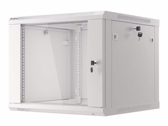 RACKSKÅP 19" VÄGGMONTERAT 9U/600X600 (FLAT PACK) V2 GRÅ LANBERG